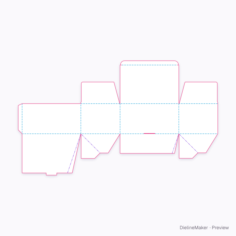 FEFCO 0705 · Tuck-top covering auto-bottom case flat dieline