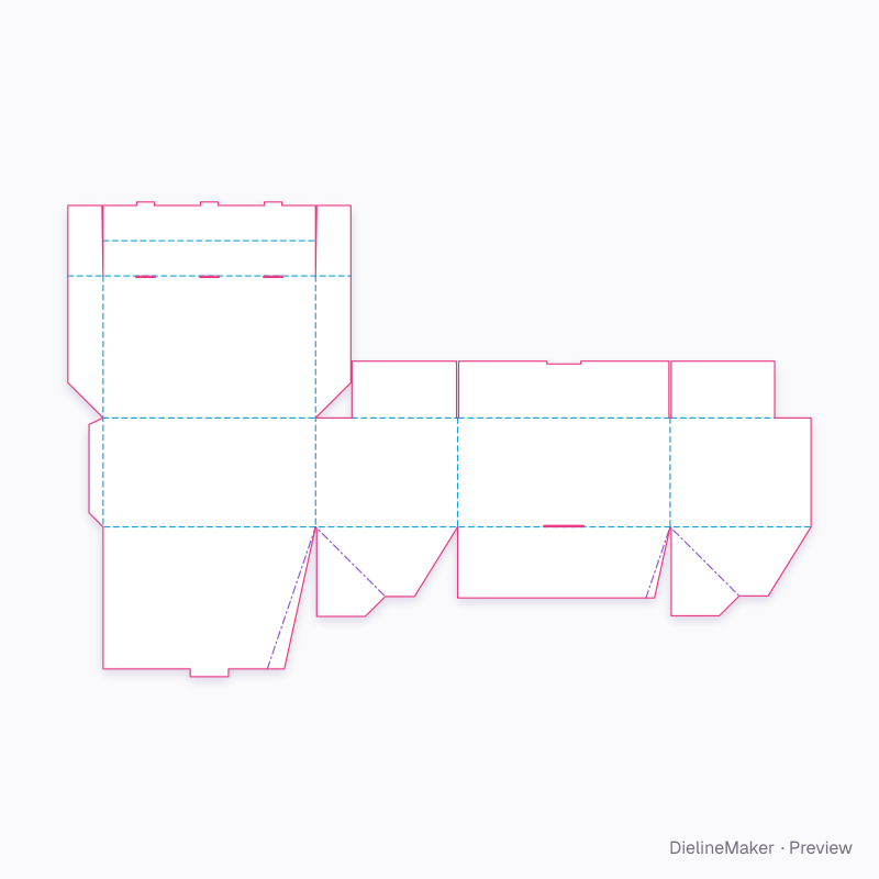 FEFCO 0720 · Hinged skirt-lid auto-bottom case flat dieline