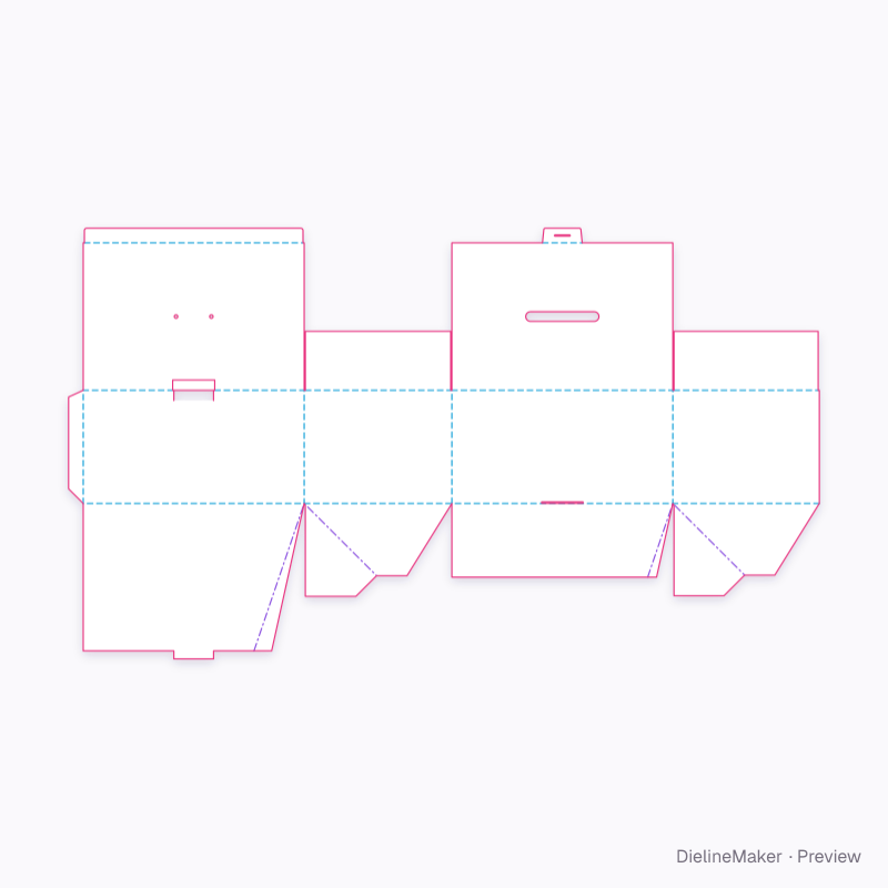 FEFCO 0721 · Dual-cover locking auto-bottom case flat dieline
