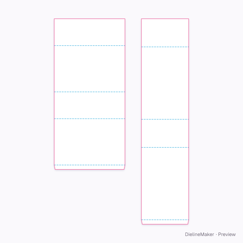 Width sleeve over length sleeve flat dieline