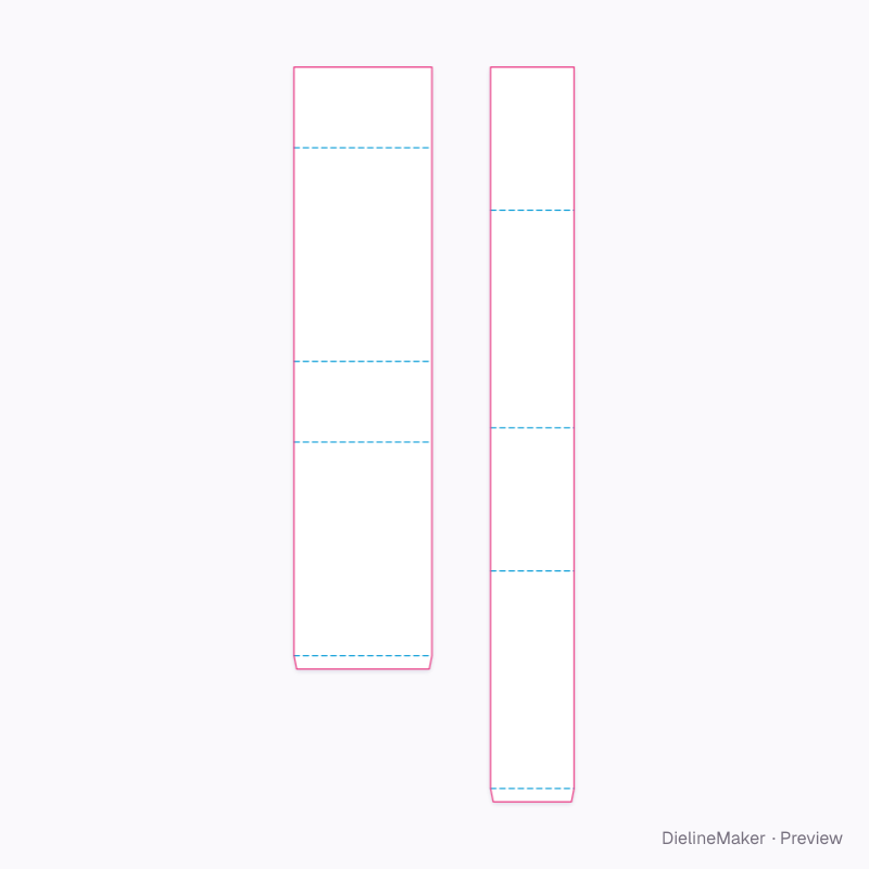 Crossed two-piece sleeves flat dieline