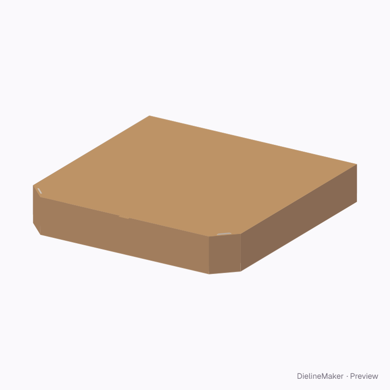Cut-corner box with locking lid returns