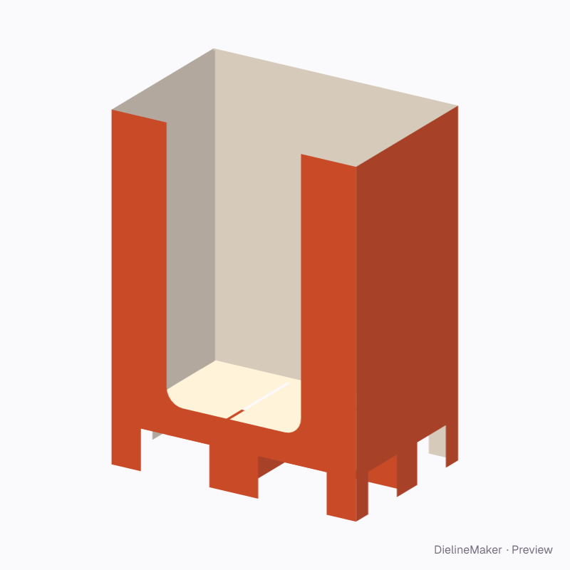 Footed bin with crossed floor supports
