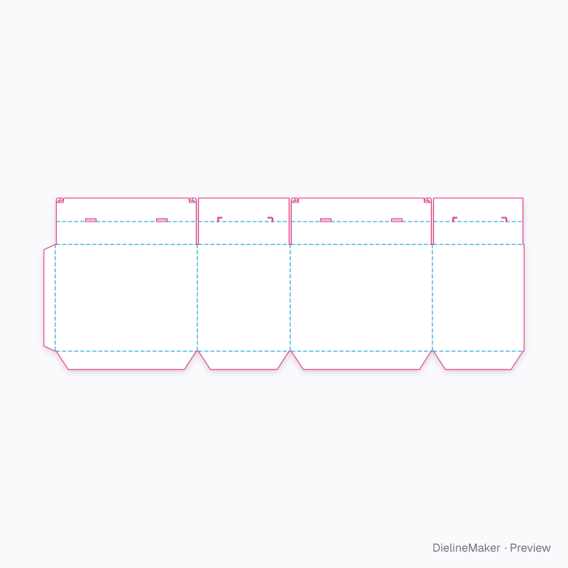Integral-band display case or end dispenser flat dieline