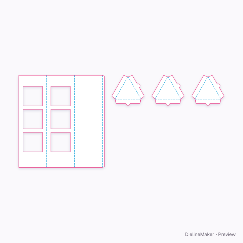 Triangular window tower flat dieline