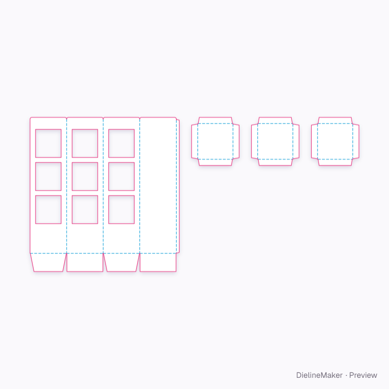 Square window tower flat dieline
