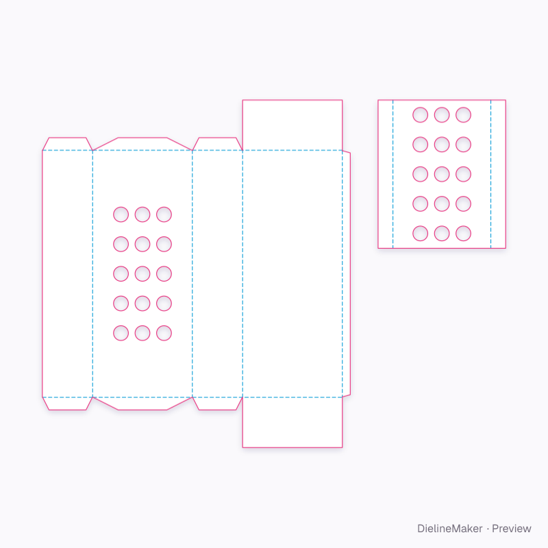Holder-hole display box flat dieline