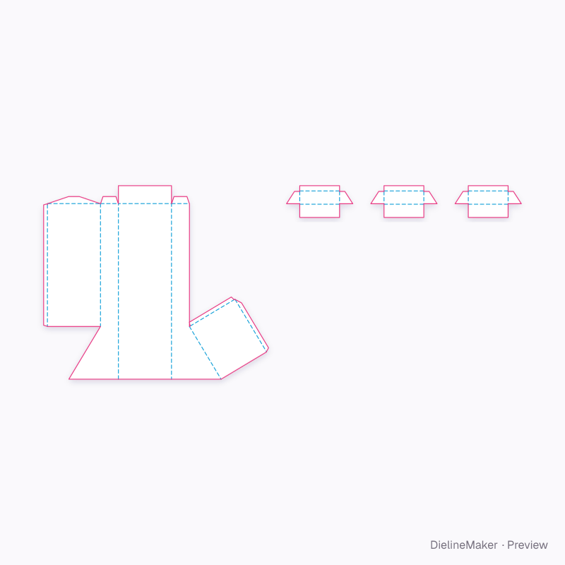 Column with hanging trays flat dieline