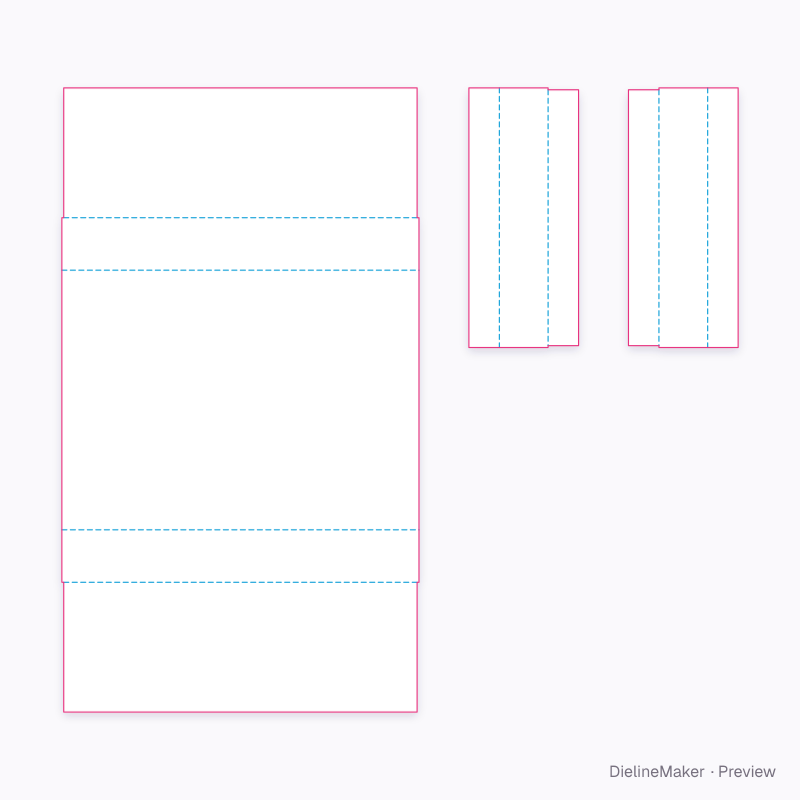 Folder with two end clips flat dieline