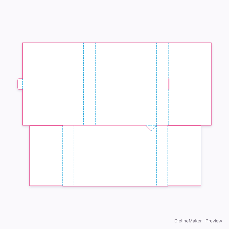 Diagonal-web locking book folder flat dieline