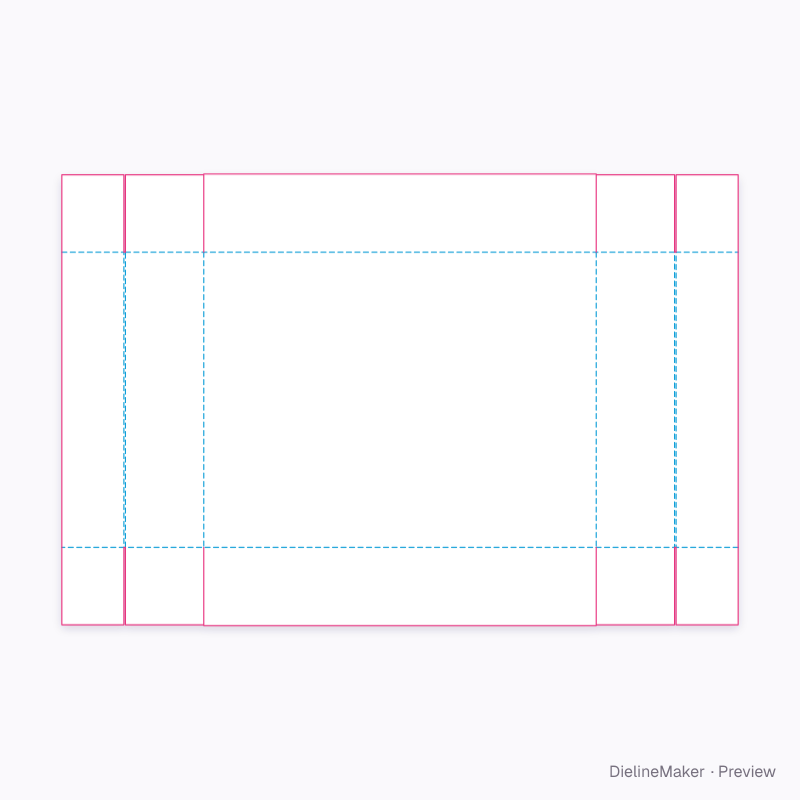 FEFCO 0480 · Double end walls with two sets of corner flaps flat dieline
