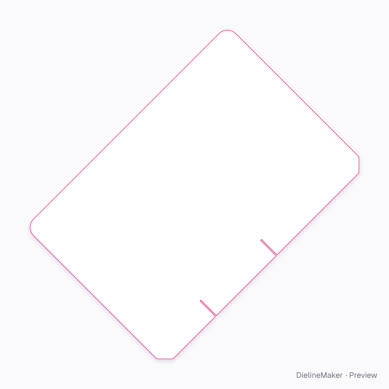 Slotted header board flat dieline