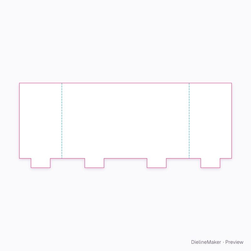 Winged header flat dieline