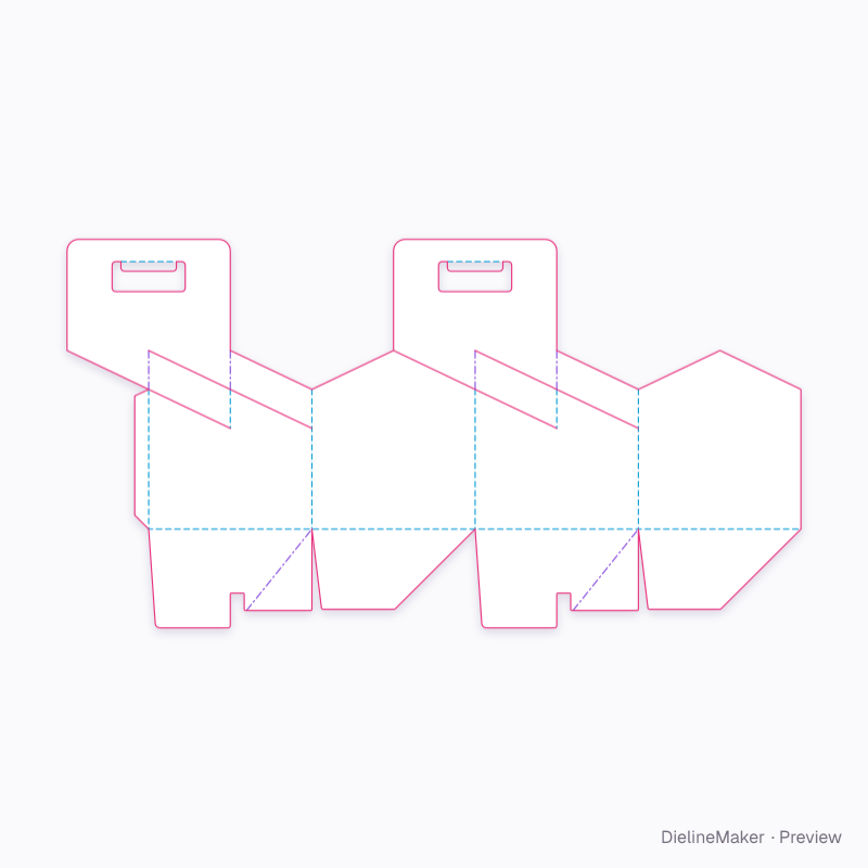 FEFCO 0723 · Four-cell carrier flat dieline