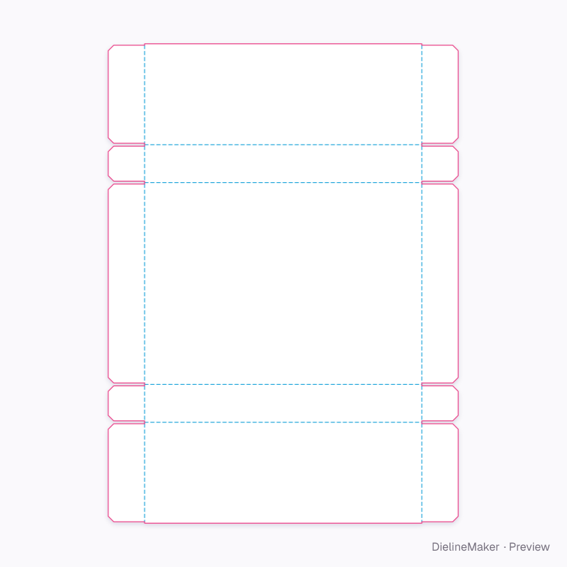 Meeting-cover folder with end flaps flat dieline
