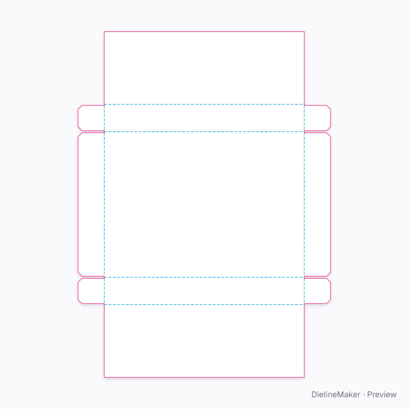 Centre-joint meeting covers with dust flaps flat dieline