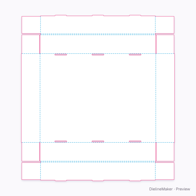 Tongue-lock tray with inner corner flaps flat dieline
