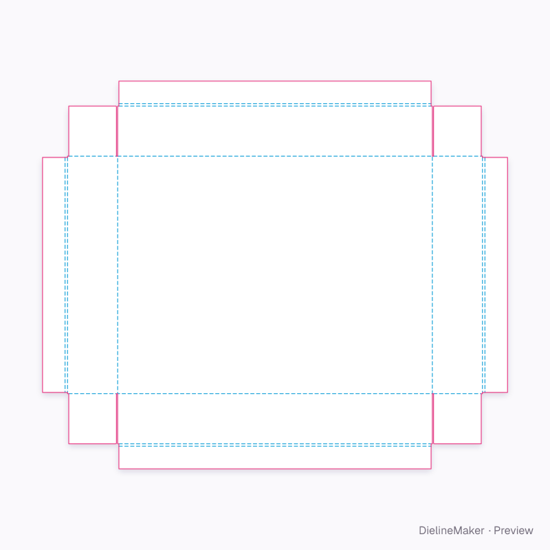 Four-wall friction-return tray flat dieline
