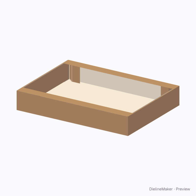 Rim tray with folded corner supports