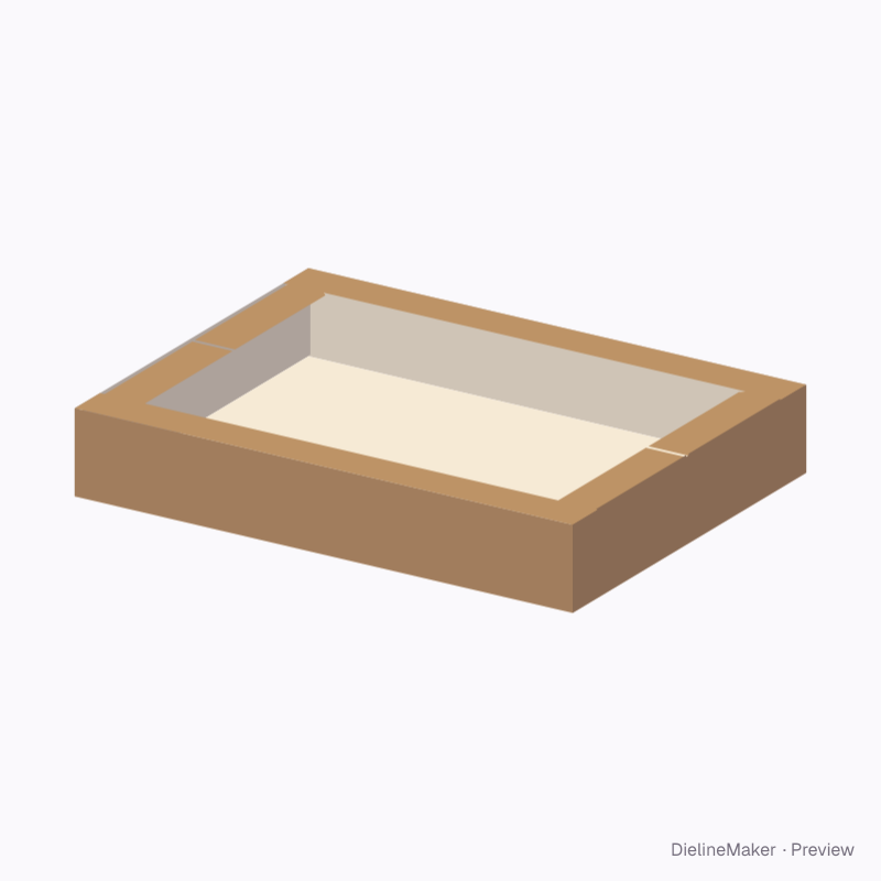 Rim tray with diagonal corner folds