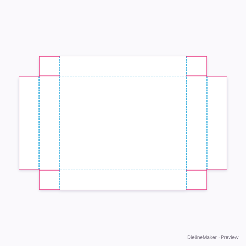 Friction tray with rolled short ends flat dieline