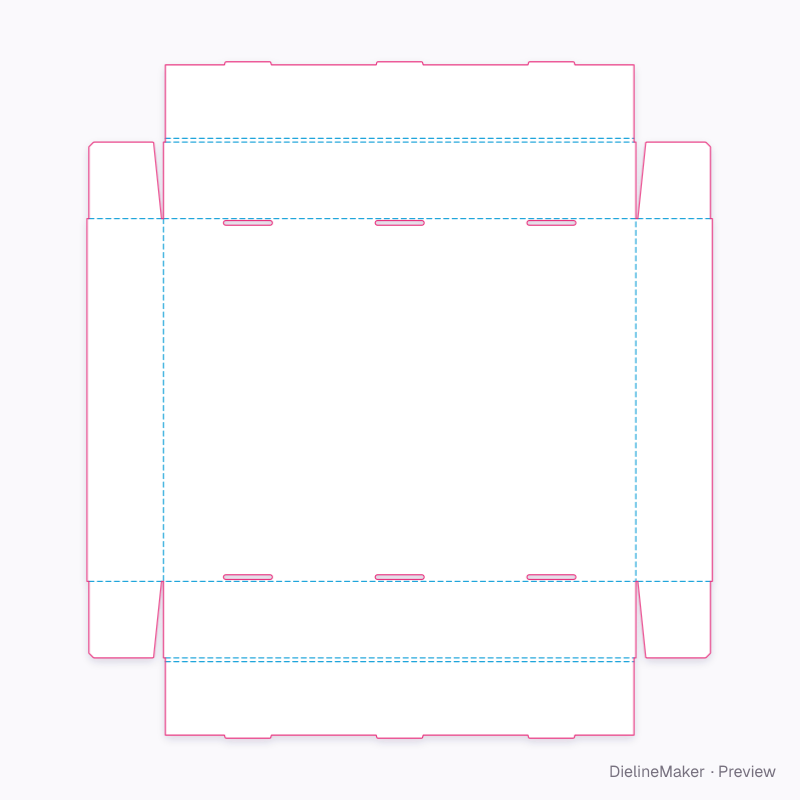Standard locking and rimmed tray flat dieline