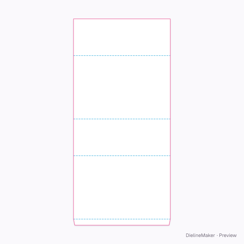 Length-axis open sleeve flat dieline