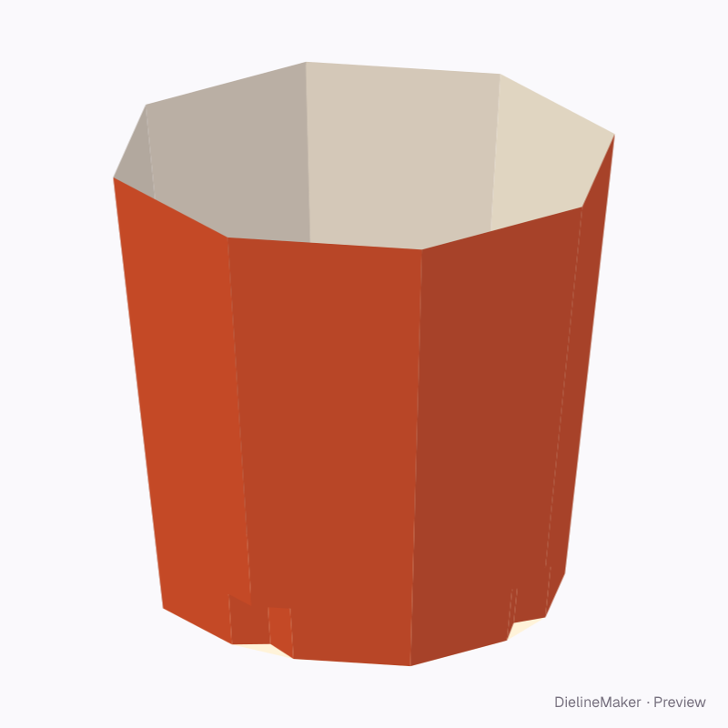 Octagonal bin on feet