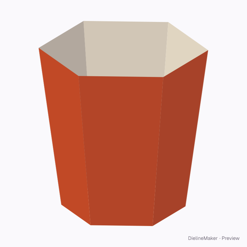 Hexagonal bin with base hole