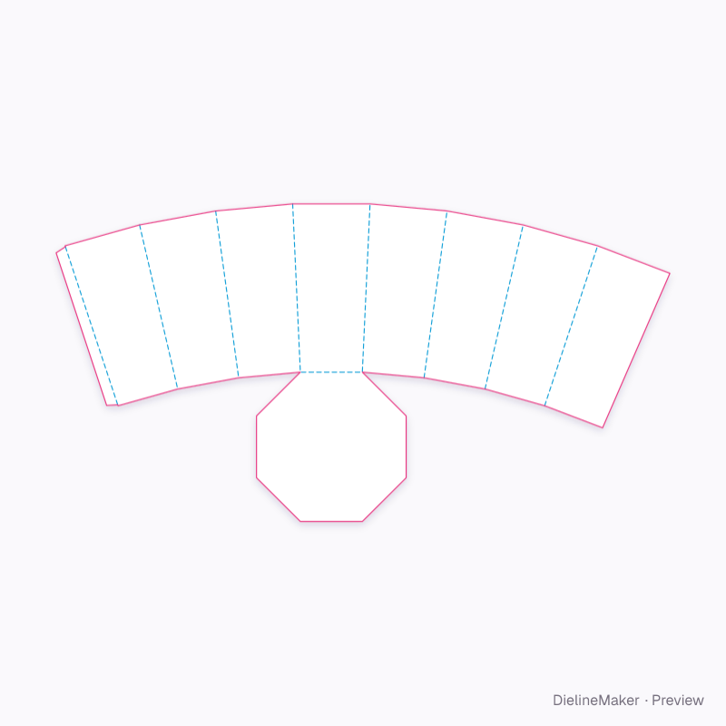 Polygonal display bin flat dieline