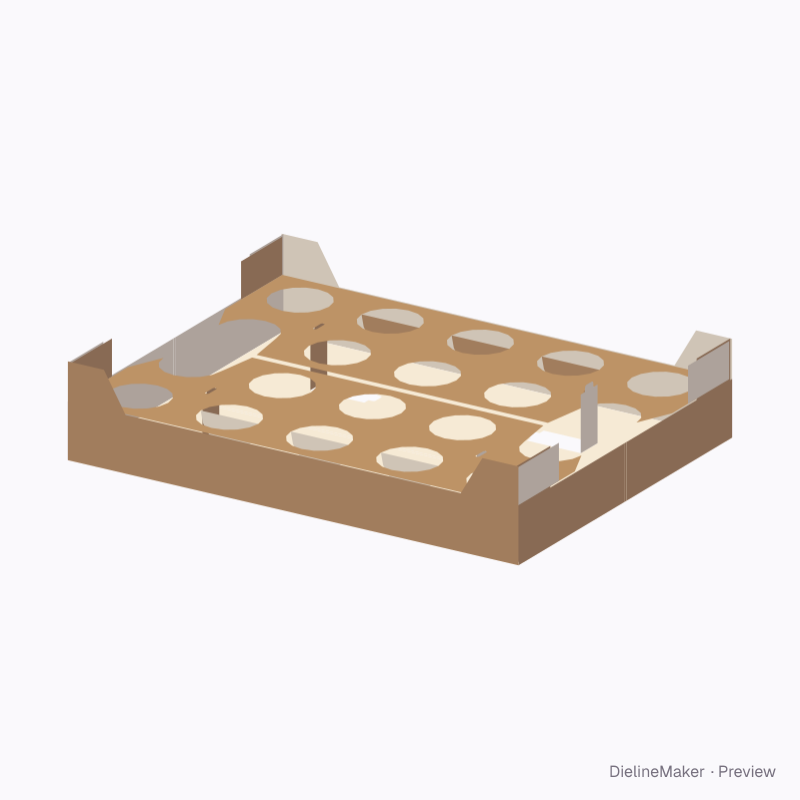 FEFCO 0446 · Twenty-position product tray