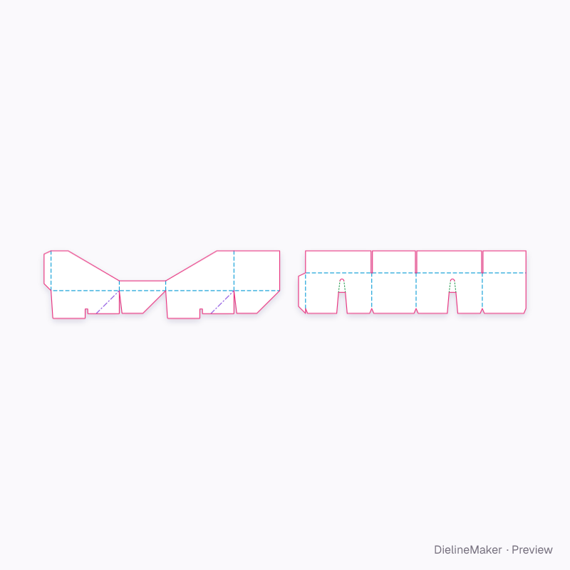 Ready-glued shelf display flat dieline