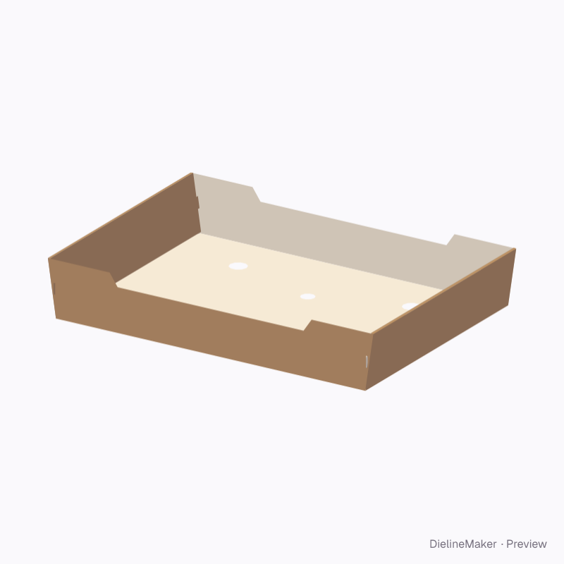 Rolling-end ventilated tray