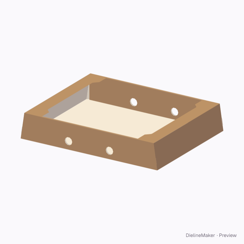 Doubled-long-wall corner-lock tray