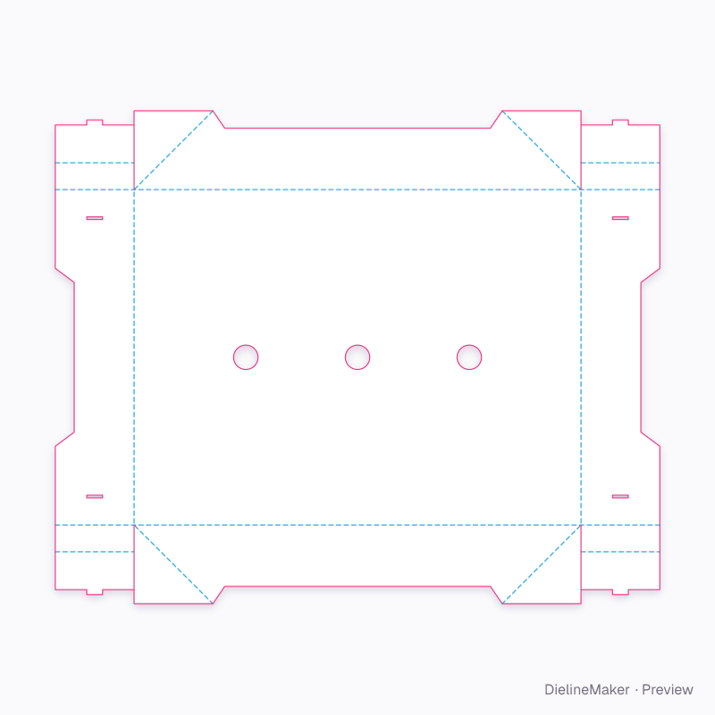 Ready-glued locking tray flat dieline