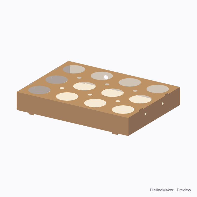 Ventilated twelve-hole covered tray