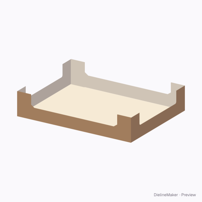 Cutaway ready-glued display tray