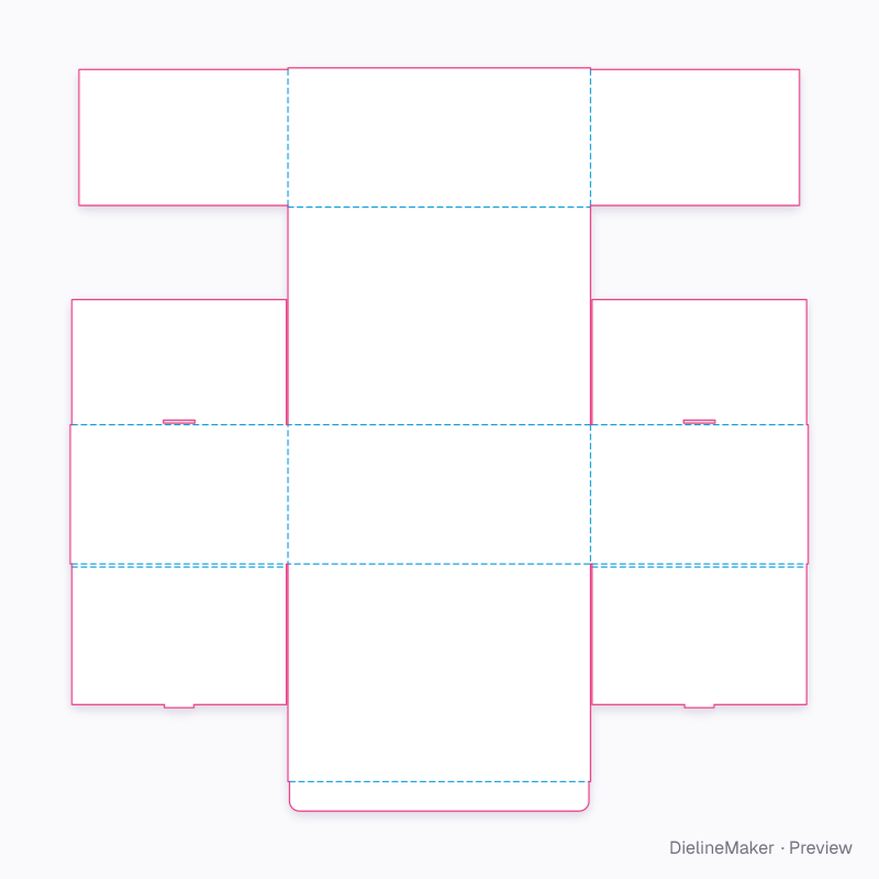 Archive box with plain tuck lid flat dieline