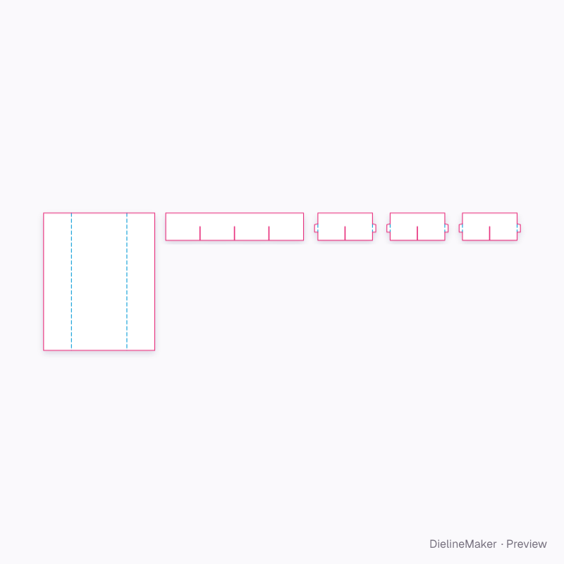 Two-column shelf display flat dieline
