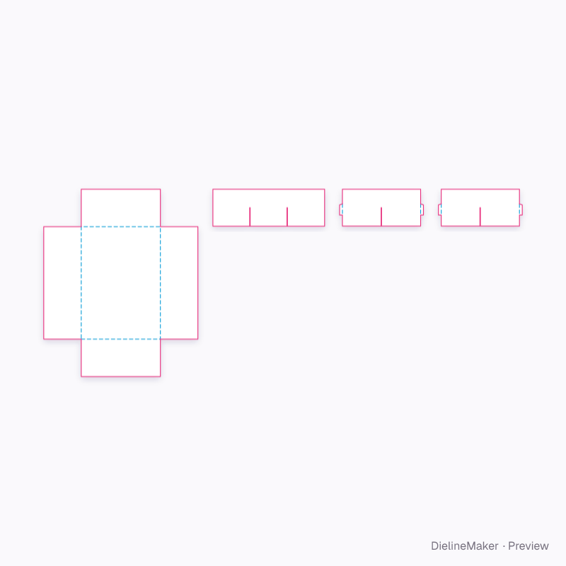 Cube shelving unit flat dieline