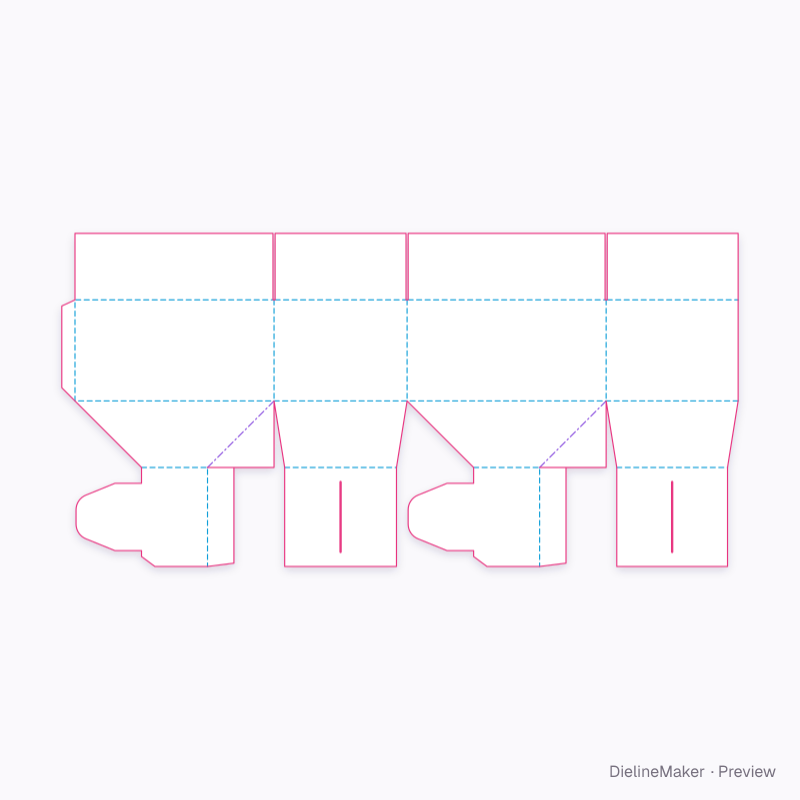 FEFCO 0715 · Six integral cells flat dieline