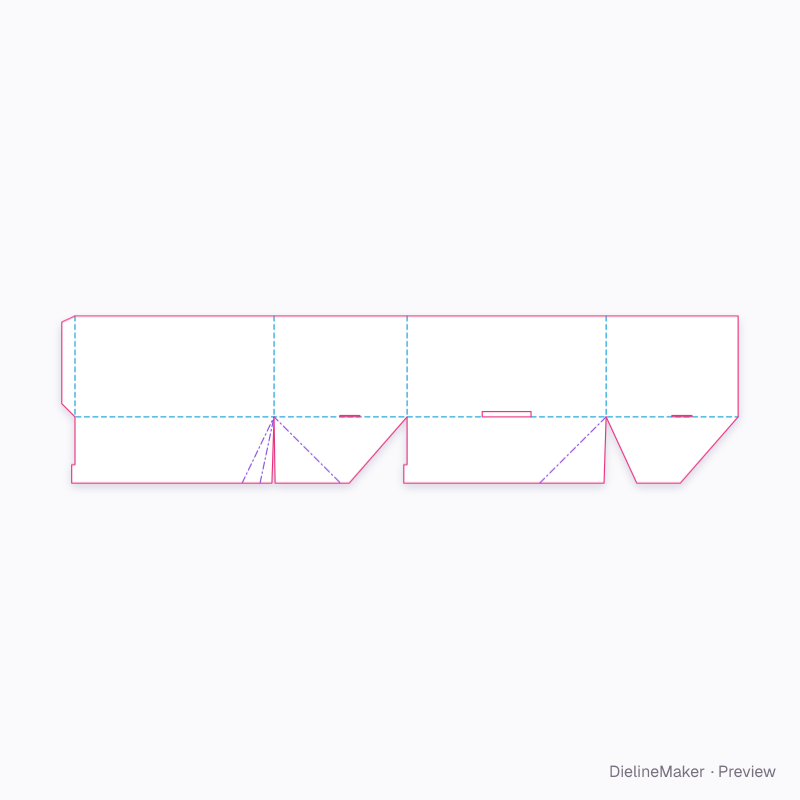 FEFCO 0706 · Open slotted auto-bottom case flat dieline