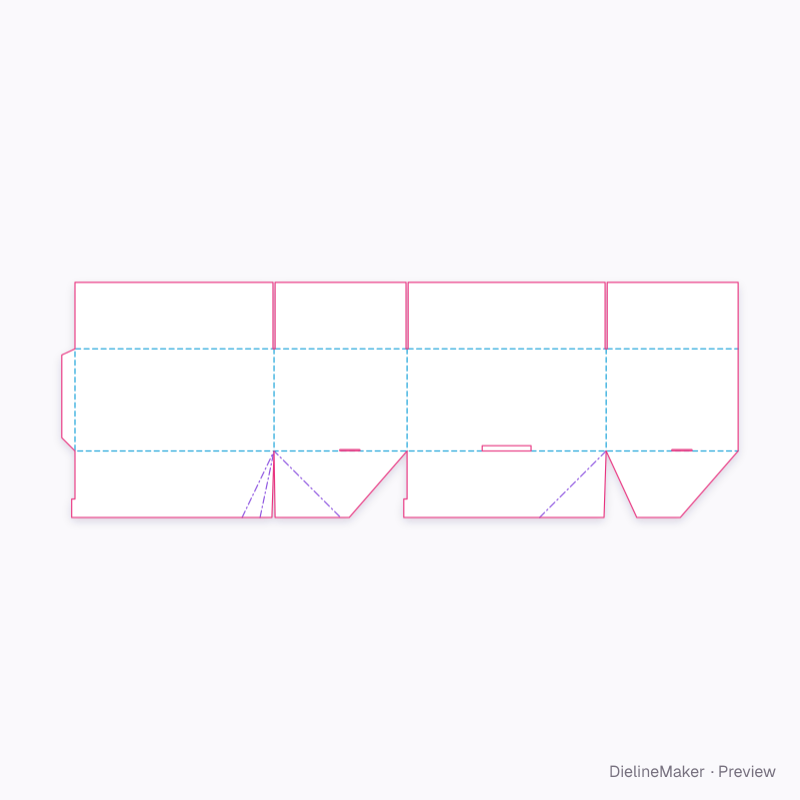 FEFCO 0708 · Regular-top slotted auto-bottom case flat dieline