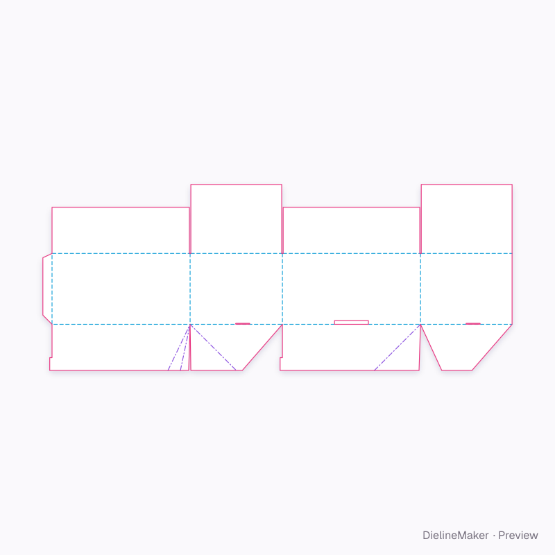 FEFCO 0709 · Centre-special slotted auto-bottom case flat dieline
