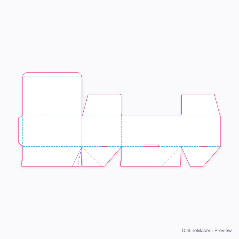 FEFCO 0719 · Tuck-top slotted auto-bottom case flat dieline