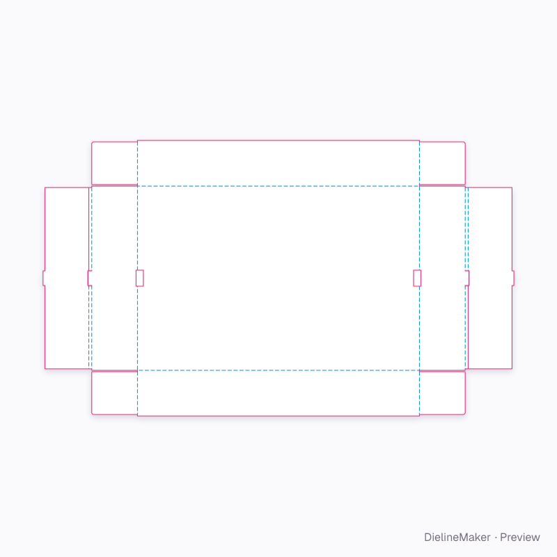 Rolled-end stacking tray flat dieline