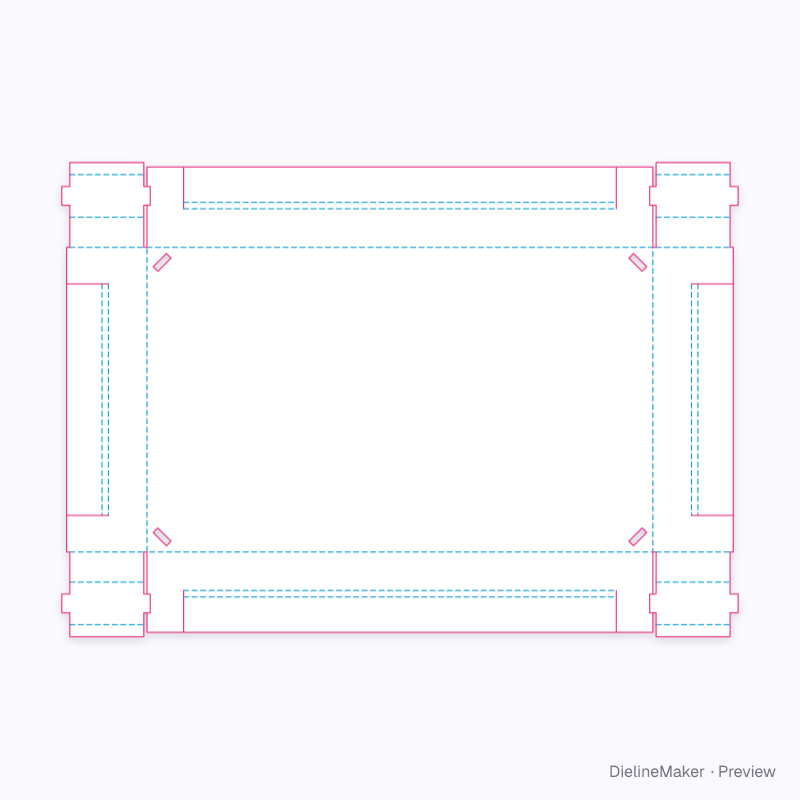 Triangular-column display tray flat dieline