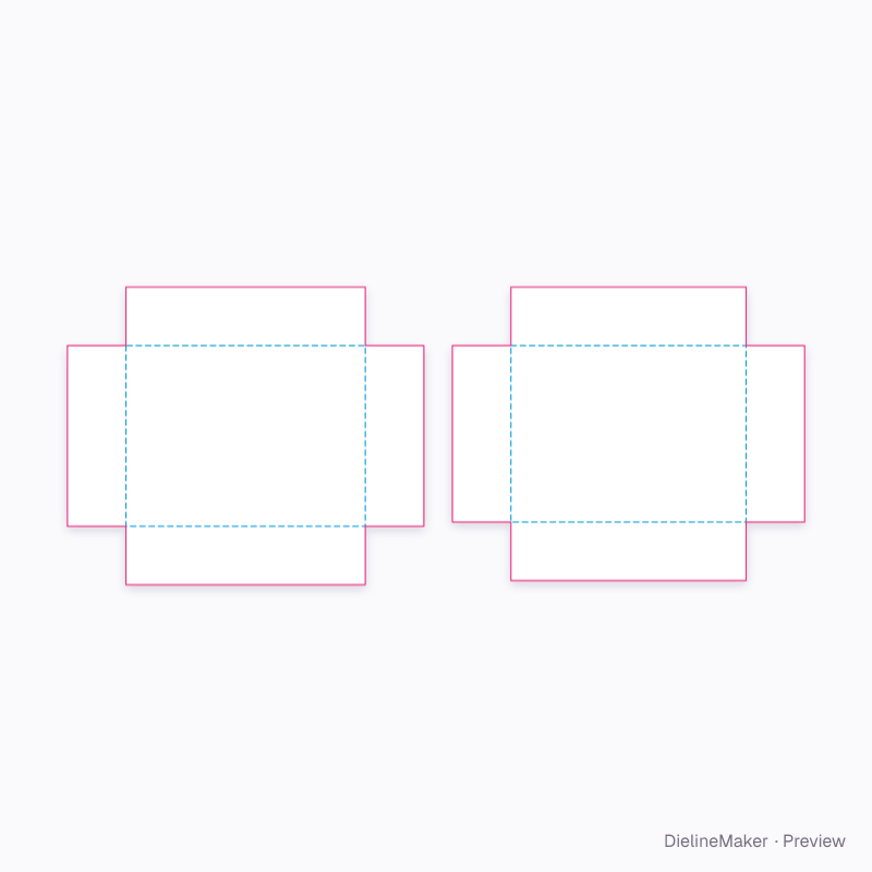 Stitched butt-corner telescope flat dieline