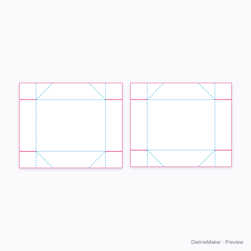 Collapsible telescope with side-owned ears flat dieline