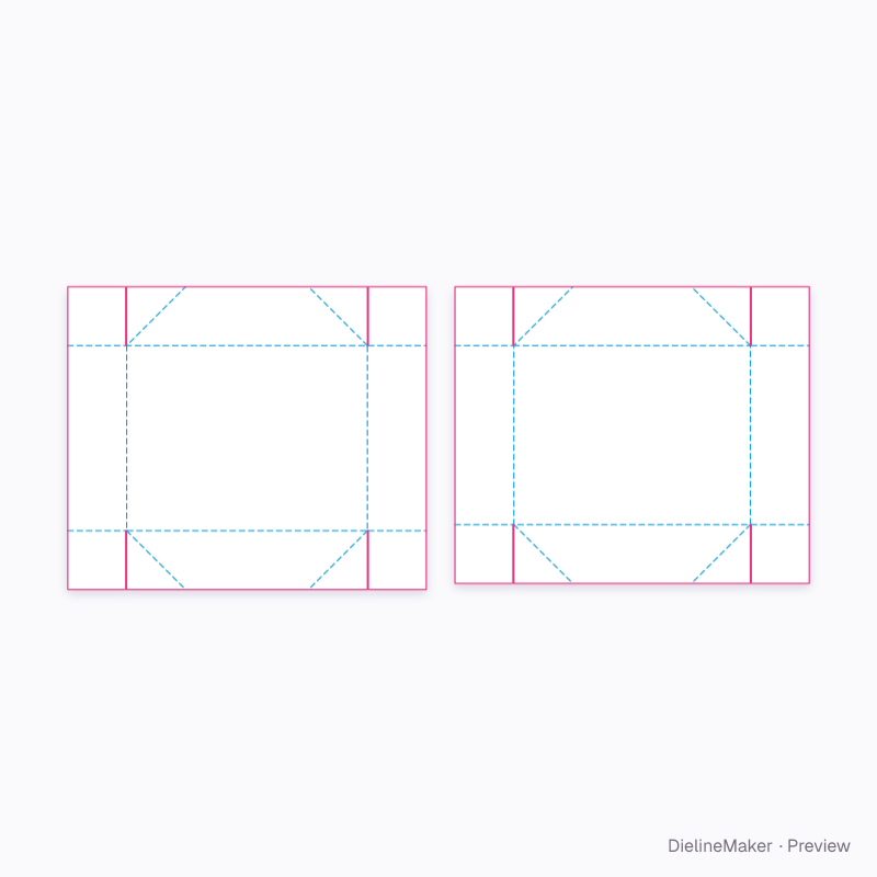 Collapsible telescope with end-owned ears flat dieline
